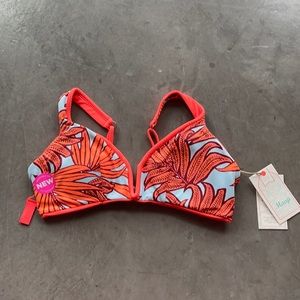 Maaji Papaya Victory Reversible Bikini Top 🌺 NWT